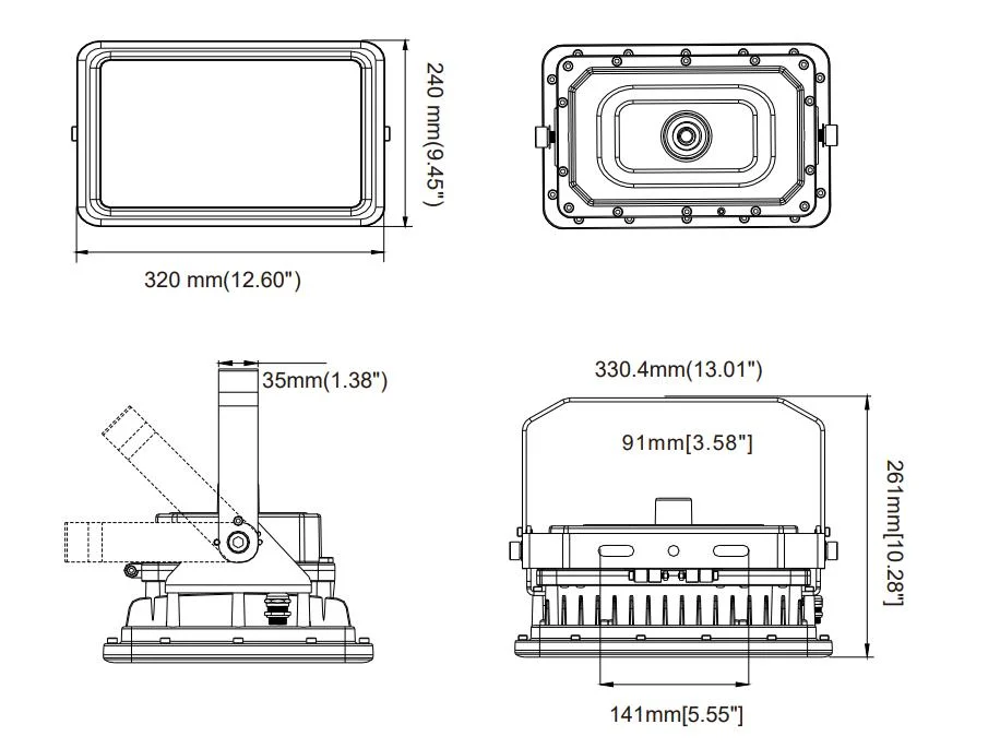 Factory Price Atex Certified High Power 100W ADC12 Aluminum Housing Zone 1 Zone 2 LNG Gas Station Oil Industry Chemical Plant Explosion Proof Light