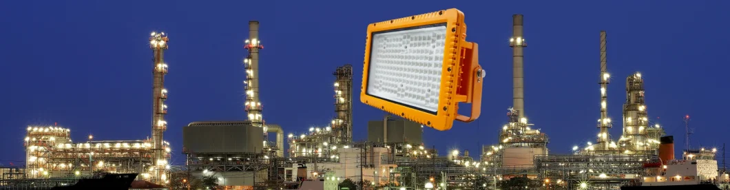 Factory Price Atex Certified High Power 100W ADC12 Aluminum Housing Zone 1 Zone 2 LNG Gas Station Oil Industry Chemical Plant Explosion Proof Light
