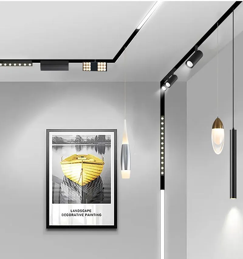 LED Magnetic Linear Light Thin Slim Aluminium Plastic SMD L Shape 30W Negozio Cantina Bevande Negozio Libri Negozio Indumenti 8