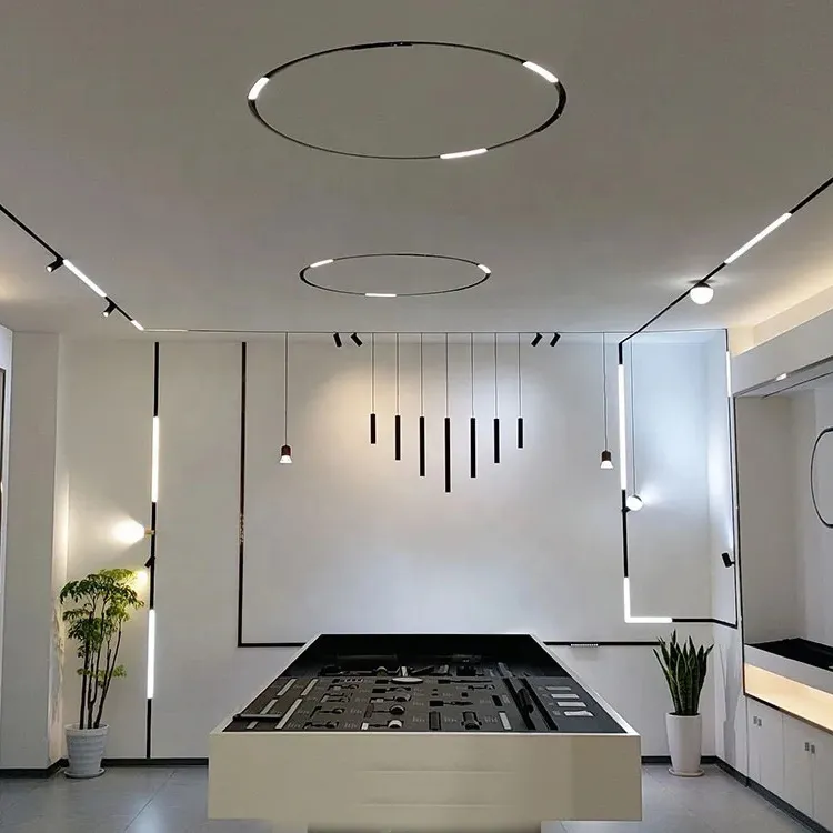 LED Magnetic Linear Light Thin Slim Aluminium Plastic SMD L Shape 30W Negozio Cantina Bevande Negozio Libri Negozio Indumenti 10