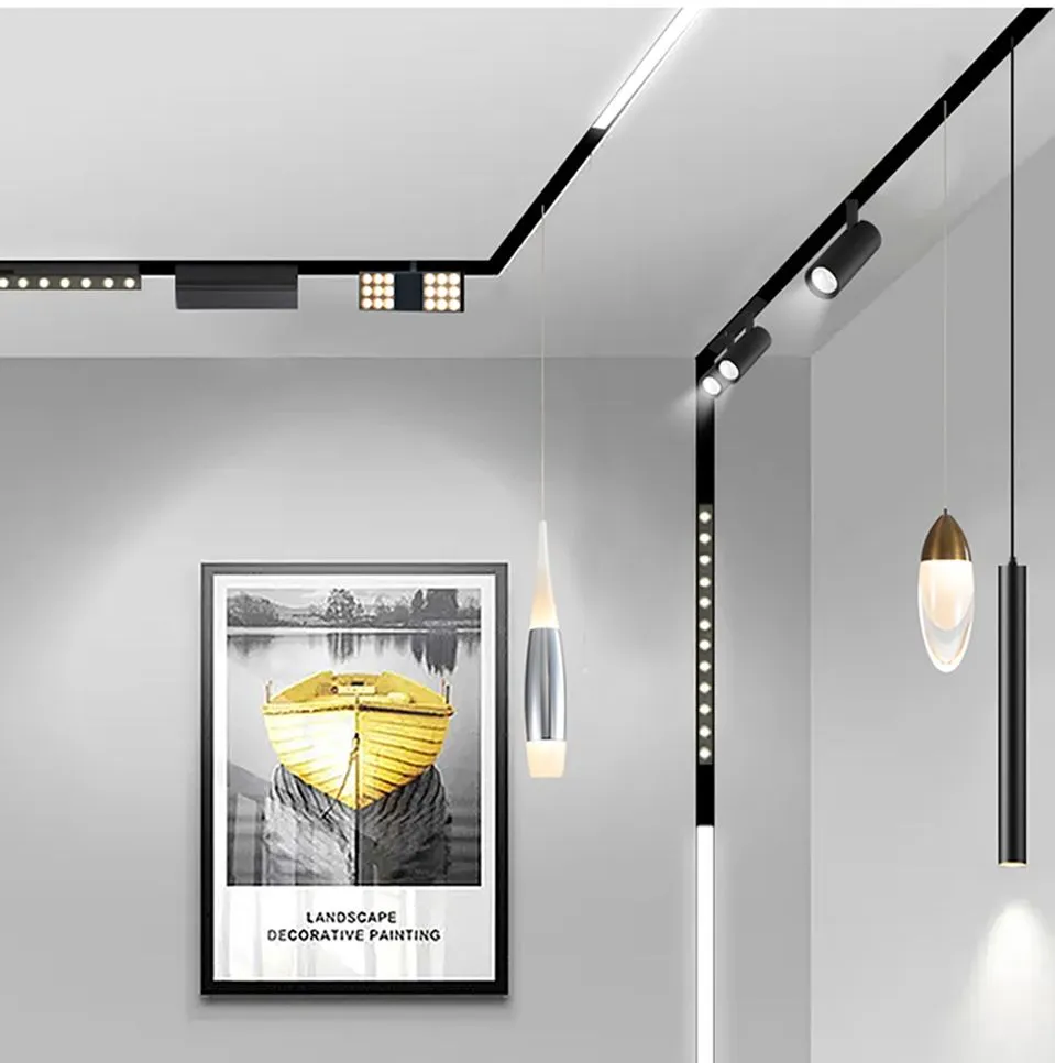 Luce lineare magnetica Dali Zigbee impermeabile IP20 LED SMD sottile a forma di L per soffitto, museo, bar, negozio commerciale, al dettaglio, negozio di abbigliamento 5