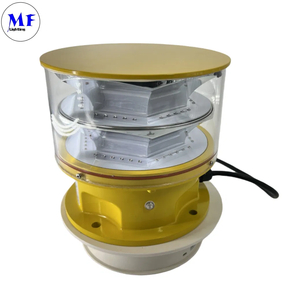 Lumiere di ostacolo all'aviazione a LED Fotocellula di fusione IP66Telecomunicazioni Piattaforma offshore di gas giallo 1