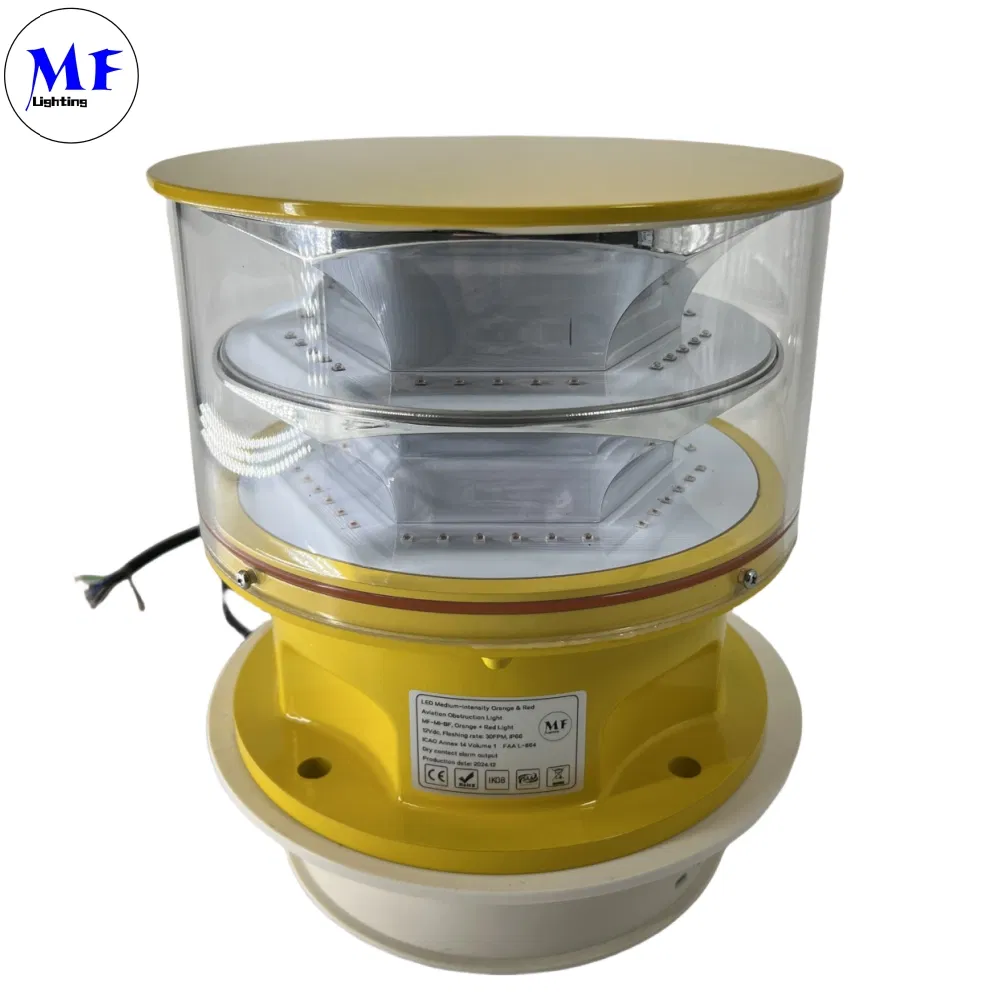 Lumiere di ostacolo all'aviazione a LED Fotocellula di fusione IP66Telecomunicazioni Piattaforma offshore di gas giallo 2