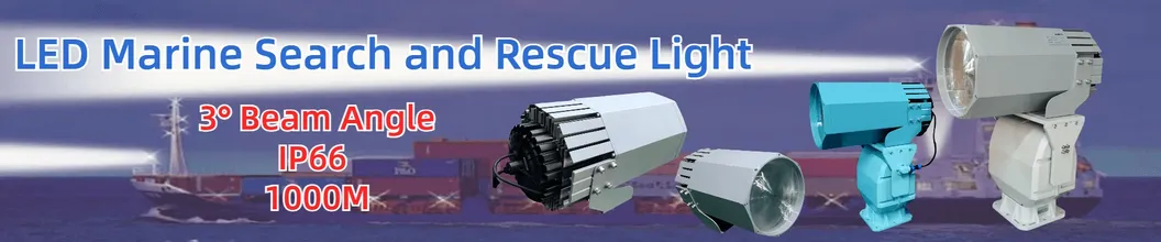 Luce di ricerca a LED 200W 300W IP66 Acciaio impermeabile Anticorrosione 1000m 3000m Nave di mare Nave di mare Nave di ricerca a distanza Luce di salvataggio 2