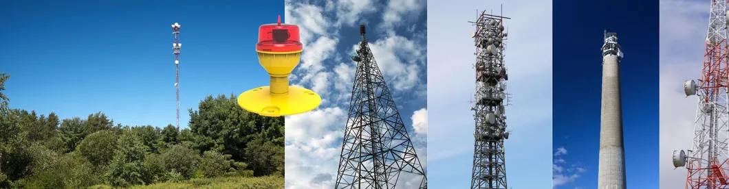Luce di ostruzione aeronautica a LED IP66 Impermeabile Rosso Bianco Doppia testa Fotocellula integrata Luce di segnalazione ostacoli per aeromobili LED a bassa intensità 10