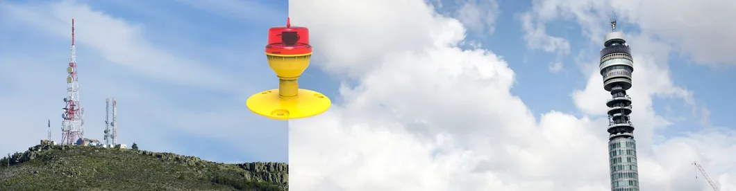 Luce di ostruzione aeronautica a LED IP66 Impermeabile Rosso Bianco Doppia testa Fotocellula integrata Luce di segnalazione ostacoli per aeromobili LED a bassa intensità 9