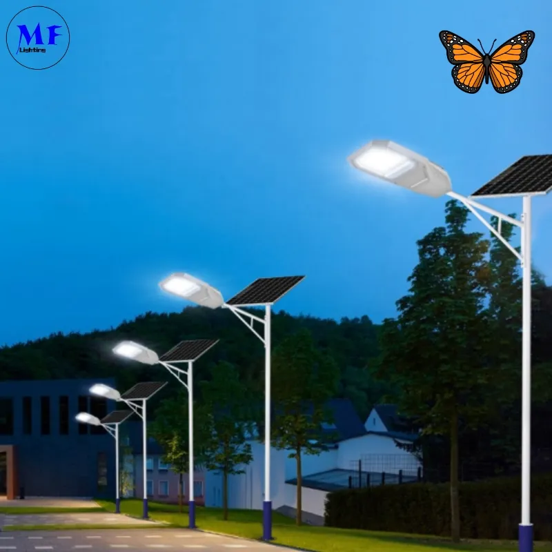 LED Solar Garden Street Wall Light Alluminio impermeabile 200W IP65 Ik08 Compatto Parco Sentiero Marciapiedi Autostrada 2