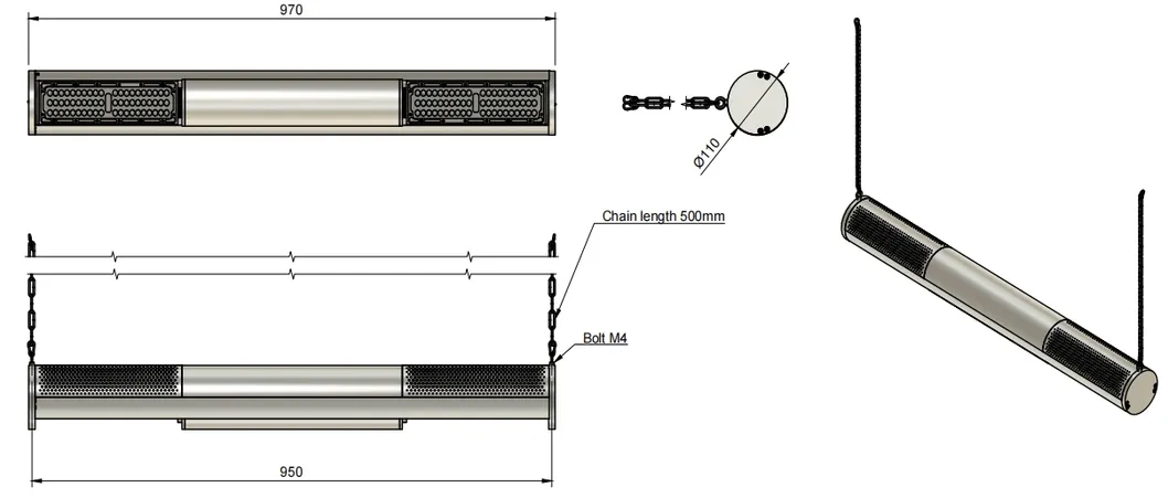 Luce da giardino LED impermeabile 250W 300W IP66 Ik10 laboratorio vendita al dettaglio parcheggio negozio soffitto pendente magazzino magazzino inondazione Highbay 3