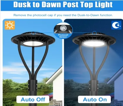 Luce da giardino a LED regolabile Antiumidità IP65 150W Impermeabile 140lm/W Nero Fairy Lawn Cortile Post Top 0