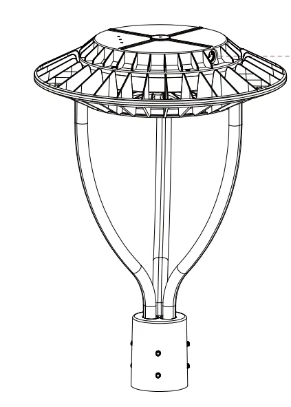 Luce da giardino a LED regolabile Antiumidità IP65 150W Impermeabile 140lm/W Nero Fairy Lawn Cortile Post Top 2