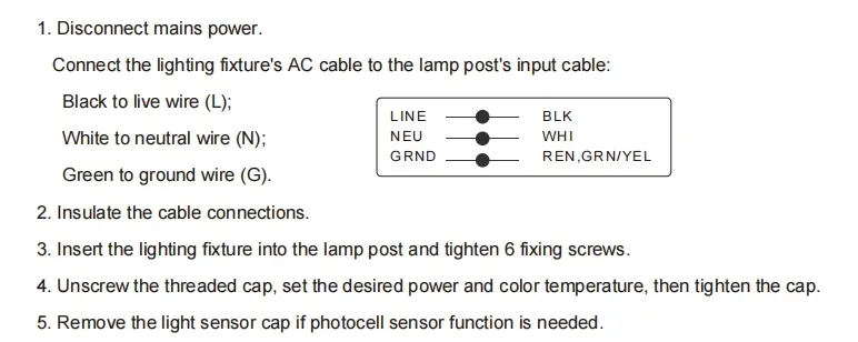 Lampada da giardino a LED sintonizzabile Anti-Shock IP65 48/64/80W Impermeabile 130lm/W Lanterna Nero e Bianco per Prato 6