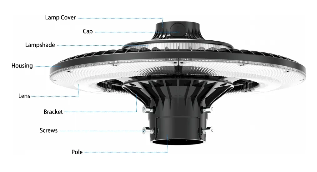 Lampada da palo da giardino a LED a risparmio energetico, luce per area, 140lm/W, Smart-Tuning 200W per autostrade, aree di sosta, complessi sportivi, lungomare 9