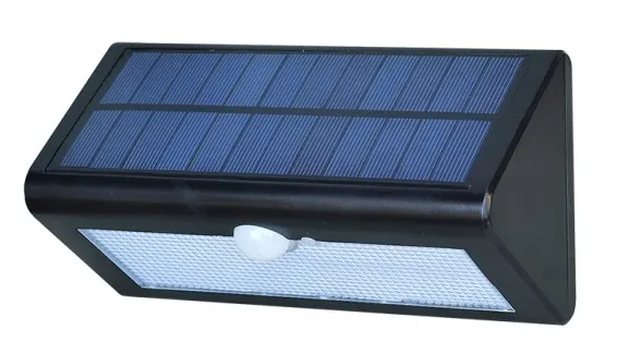 Luce solare da parete a LED moderna, innovativa, intelligente, semplice, batteria al litio, monocristallina, nera, solare, IP66, impermeabile, pressofusa 0