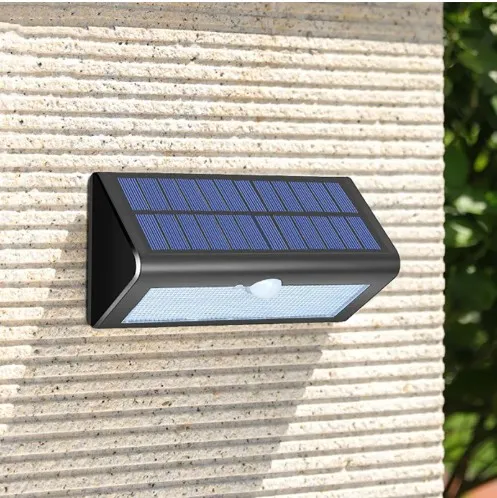 Luce solare da parete a LED moderna, innovativa, intelligente, semplice, batteria al litio, monocristallina, nera, solare, IP66, impermeabile, pressofusa 3