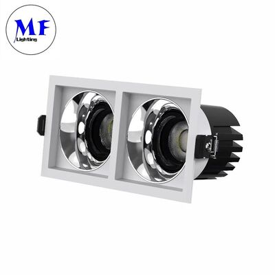 Faretti LED quadrati 7W/10W/12W/15W, dimmerabili TRIAC/0-10V/DALI-2, 100lm/W CRI90, AC100-277V, faretto da incasso antiappannamento a doppia testa