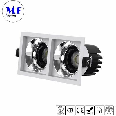 Faretti LED quadrati da incasso 3*7W testa singola/doppia/tripla 100LM/W CRI90 IP20 IP44 downlight a soffitto con riflettore