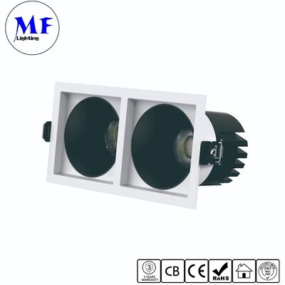 Prezzo di fabbrica doppia testa anti-abbagliamento quadrato LED Down Light IP20 con TRIAC 0-10V DALI-2 DT6 DT8 Dimming Recessed Ceiling Spotlight