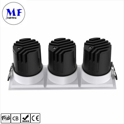 Faretti LED antiriflesso 3*10W CRI90 100lm/W Triac /0-10V/Dali-2 Dimmerabile Angolo di fascio 15°/24°/36°/50° Opzionale Incasso Faretti LED Spot per Spazi Commerciali