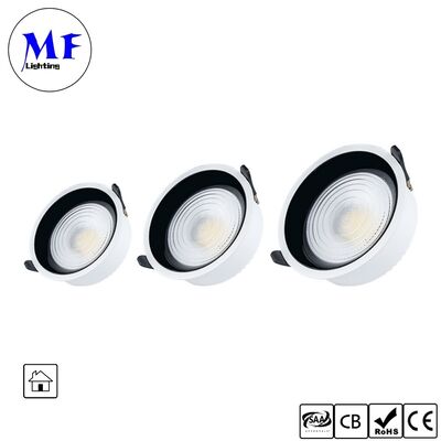 7W CRI90 160lm/W Spot Downlight Triac /0-10V/Dali-2 Dimmable Wide Beam angle 120° 6INCH/8INCH Recessed Anti-glare LED Downlight per spazi commerciali