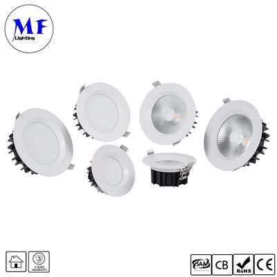 5W CRI90 100lm/W Grande angolo di fascio 120° Triac /0-10V/Dali-2/Tuya Zigbee Dimmable LED Spot Downlight Recessed Anti-Glare SMD LED Down Light per luoghi commerciali