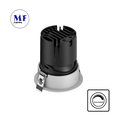 Lente ottica per faretti LED COB incassati antiriflesso, angolo del fascio 15-55°, illuminazione regolabile 0-30°, 110 V CA 5 CCT DIP e faretti incassati dimmerabili 200-240 V CA