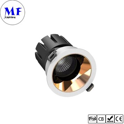 15W LED Downlight CRI90 100lm/W UGR<3 ETL Driver 110Vac DIP 5CCT regolabile 200-240VAC Triac/0-10V/ Dali Dimmable Recessed Anti-glare LED Spot Downlight per spazi commerciali